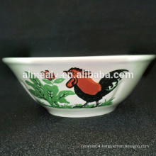 porcelain soup bowl with a chicken